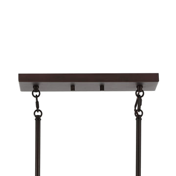 Abbott 34" Farmhouse Industrial Iron/Glass Linear LED Pendant - JONATHAN Y